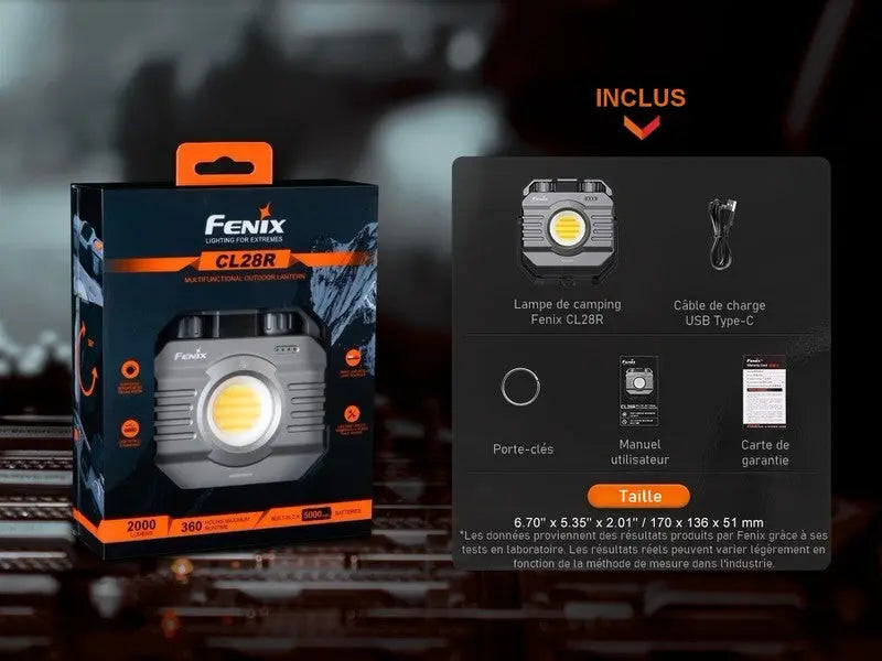 Lanterne multifonctions Fenix CL28R – 2000 Lumens – Lumière rouge  NYCTALOPE  