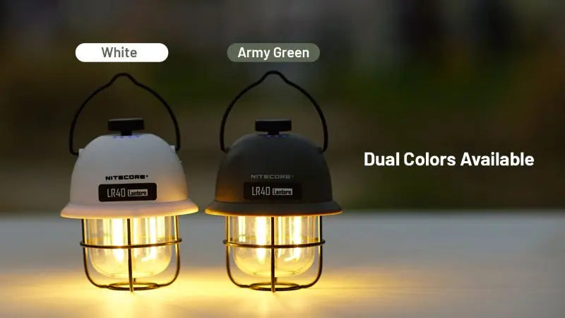 Lanterne rétro multifonction Nitecore LR40 Kaki – 100 Lumens – Rechargeable USB-C  NYCTALOPE  