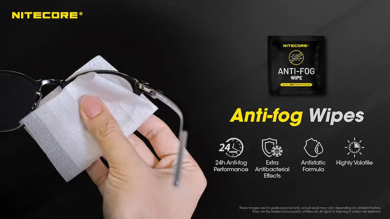 Lingettes Anti-buée Nitecore NC-CK007 – Antibactériennes – 30 pièces  NYCTALOPE  