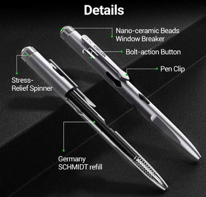 Nextorch NP11 Ti - Stylo tactique de sécurité avec brise vitre - Titane - NYCTALOPE