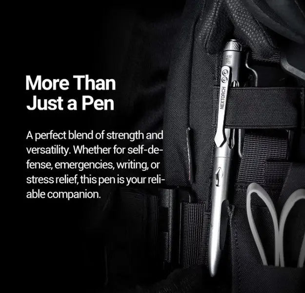 Nextorch NP11 Ti - Stylo tactique de sécurité avec brise vitre - Titane - NYCTALOPE