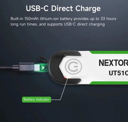 Nextorch UT51C - Bracelet d'avertissement orange vert bleu clignotant - rechargeable USB-C - NYCTALOPE