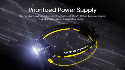 Nitecore 12K 12000mAh Kit Batterie Externe Carbone - Compatible NU45 / NU53 / HC65UHE  NYCTALOPE  