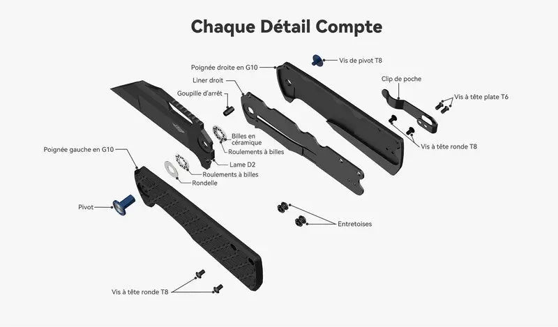 Olight Heron L1 - Couteau Pliant Tactique - Oknife  NYCTALOPE  