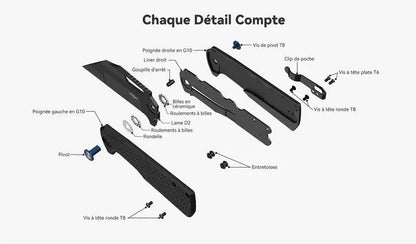 Olight Heron L1 - Couteau Pliant Tactique - Oknife  NYCTALOPE  