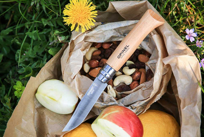 Opinel N°08 Tradition Inox – Couteau de poche pliant - Manche Hêtre - Lame 8.5 cm  NYCTALOPE  