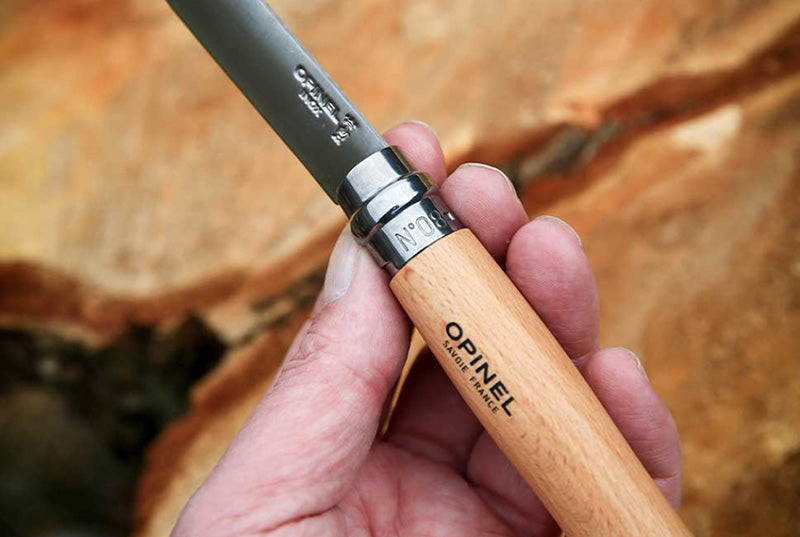 Opinel N°08 Tradition Inox – Couteau de poche pliant - Manche Hêtre - Lame 8.5 cm  NYCTALOPE  