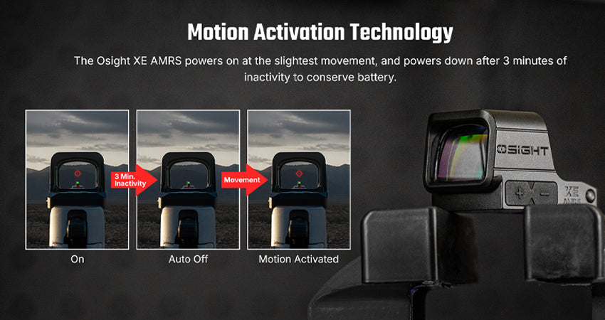 Osight XE AMRS Optique Point Rouge Fermé avec Empreinte RMR, Pile Latérale CR1632 & Multi-Réticules 2/6 MOA + Cercle 32 MOA