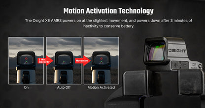 Osight XE AMRS Optique Point Rouge Fermé avec Empreinte RMR, Pile Latérale CR1632 & Multi-Réticules 2/6 MOA + Cercle 32 MOA