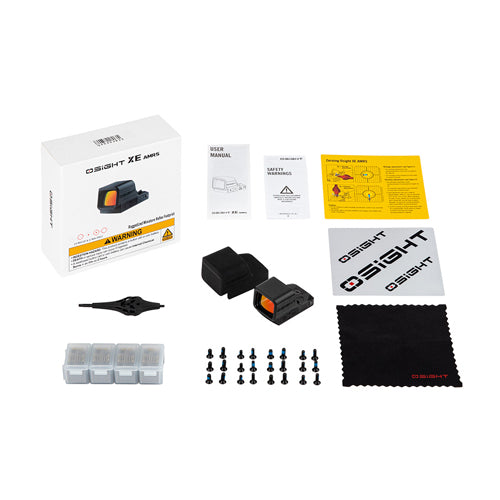 Osight XE AMRS Optique Point Rouge Fermé avec Empreinte RMR, Pile Latérale CR1632 & Multi-Réticules 2/6 MOA + Cercle 32 MOA