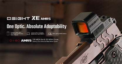 Osight XE AMRS Optique Point Rouge Fermé avec Empreinte RMR, Pile Latérale CR1632 & Multi-Réticules 2/6 MOA + Cercle 32 MOA