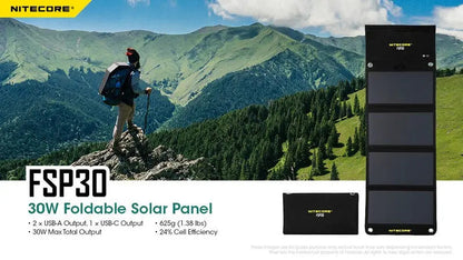 Panneau solaire pliable Nitecore FSP30 - 30W  NYCTALOPE  