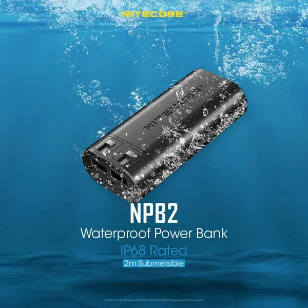 PowerBank Batterie Nitecore NPB2 – 10000mAh batterie externe frontale HU60  NYCTALOPE  