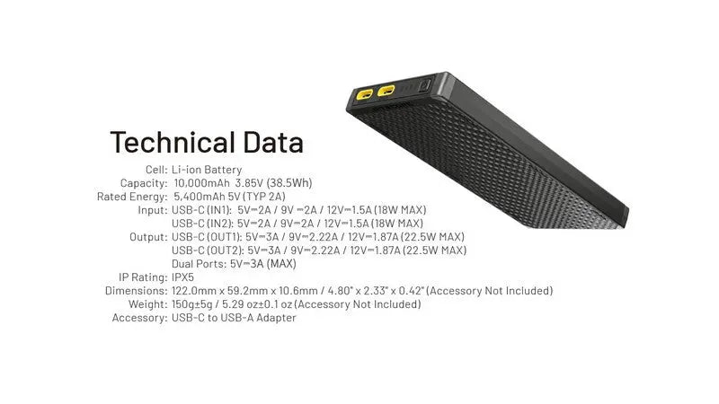 Powerbank Nitecore NB10000 GEN3 – 10 000mAh  NYCTALOPE  