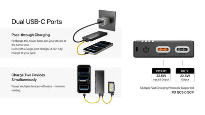 Powerbank Nitecore NB10000 GEN4 – 10 000mAh - Charge Rapide USB-C - IPX7 Submersible - Ultra-Légère  NYCTALOPE  