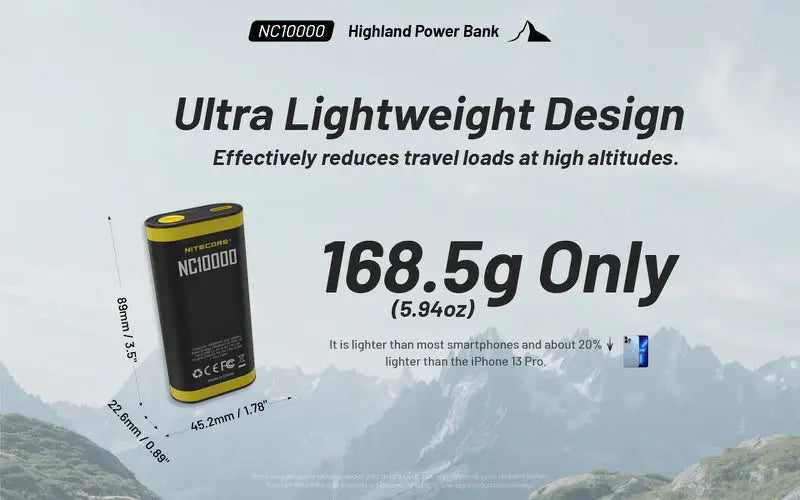 Powerbank Nitecore NC10000 – 10 000mAh - 50 Lumens  NYCTALOPE  