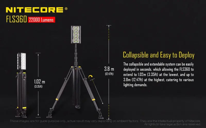 Projecteur de chantier grande zone Nitecore FLS360 – 22000 Lumens  NYCTALOPE  