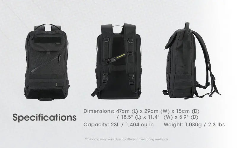 Sac à dos Imperméable Nitecore BP23 – 23L – Polyester 600D  NYCTALOPE  
