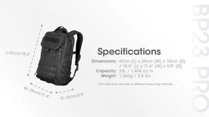 Sac à dos Nitecore BP23 PRO - imperméable 23 litres  NYCTALOPE  