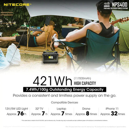 Station d'alimentation portable Batterie Nitecore NPS400 - 117000mAh  NYCTALOPE  