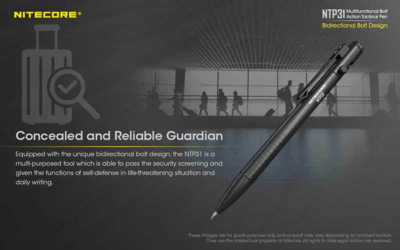 Stylo Tactique Nitecore NTP31 - Brise-vitre - Autodéfense  NYCTALOPE  