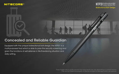 Stylo Tactique Nitecore NTP31 - Brise-vitre - Autodéfense  NYCTALOPE  