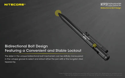 Stylo Tactique Nitecore NTP31 - Brise-vitre - Autodéfense  NYCTALOPE  