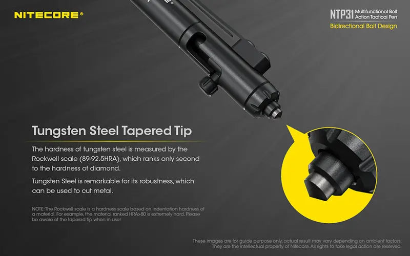 Stylo Tactique Nitecore NTP31 - Brise-vitre - Autodéfense  NYCTALOPE  