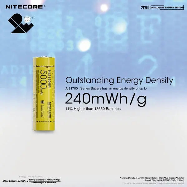 Système Intelligent Nitecore 21700SET – 5000mAh Power Bank + Lanterne - NYCTALOPE