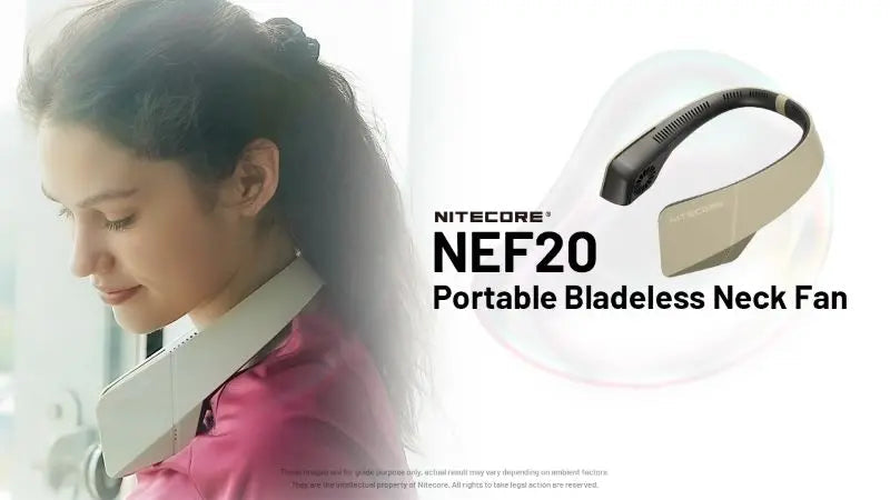Ventilateur de cou portable Nitecore NEF20 – capacité 4000 mAh – Rechargeable USB-C  NYCTALOPE  