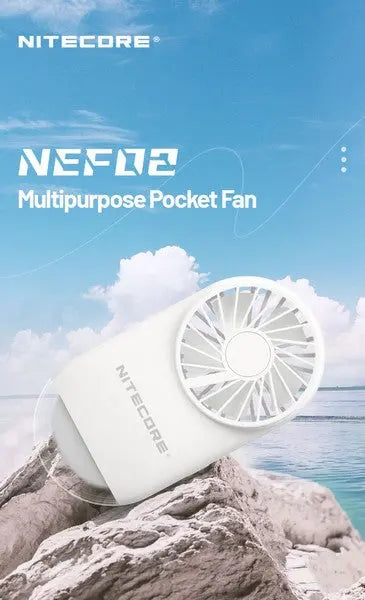 Ventilateur de poche multifonctions Nitecore NEF02 - rechargeable avec lumière d'appoint  NYCTALOPE  