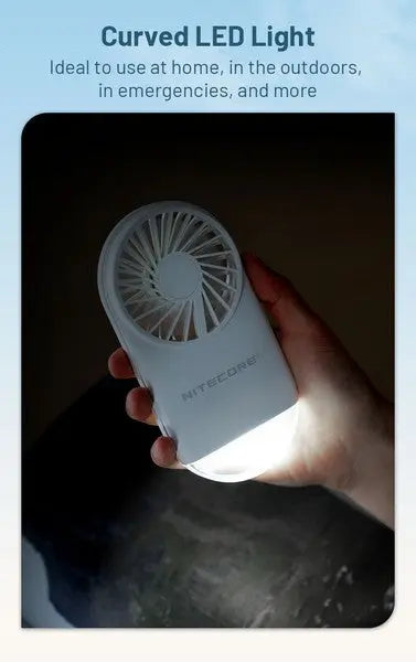 Ventilateur de poche multifonctions Nitecore NEF02 - rechargeable avec lumière d'appoint  NYCTALOPE  