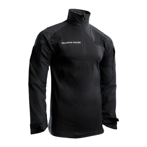 Chemise UBAS manches longues Sécurité Privée Noir GK SAFETEK - chemise professionnelle déperlante