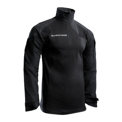 Chemise UBAS manches longues Sécurité Privée Noir GK SAFETEK - chemise professionnelle déperlante