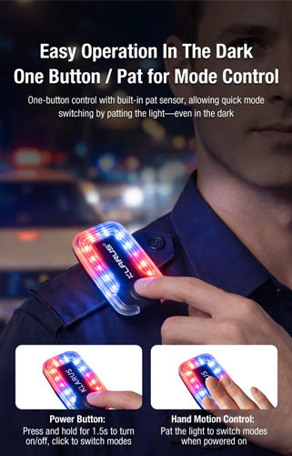Klarus WL6 - Lampe d'épaule de signalisation 360° rouge et bleu
