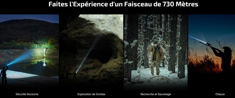 Lampe Torche Olight Javelot - 1350 Lumens rechargeable longue portée  NYCTALOPE  