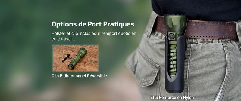 Lampe Torche Olight Javelot - 1350 Lumens rechargeable longue portée  NYCTALOPE  
