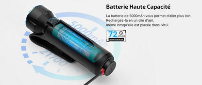 Lampe Torche Olight Javelot - 1350 Lumens rechargeable longue portée  NYCTALOPE  