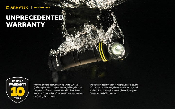 Armytek Elf C2 Max WR USB-C - Lampe frontale 4-en-1 lumière blanche et rouge