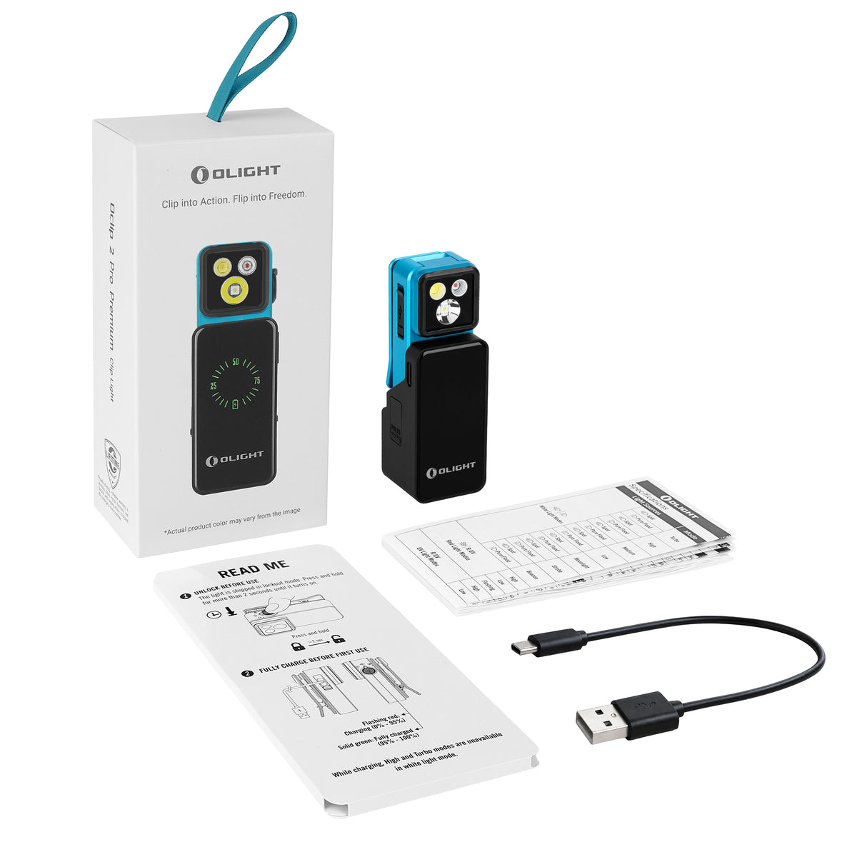 Olight Oclip 2 Pro Premium - Lampe clip rechargeable avec station de charge