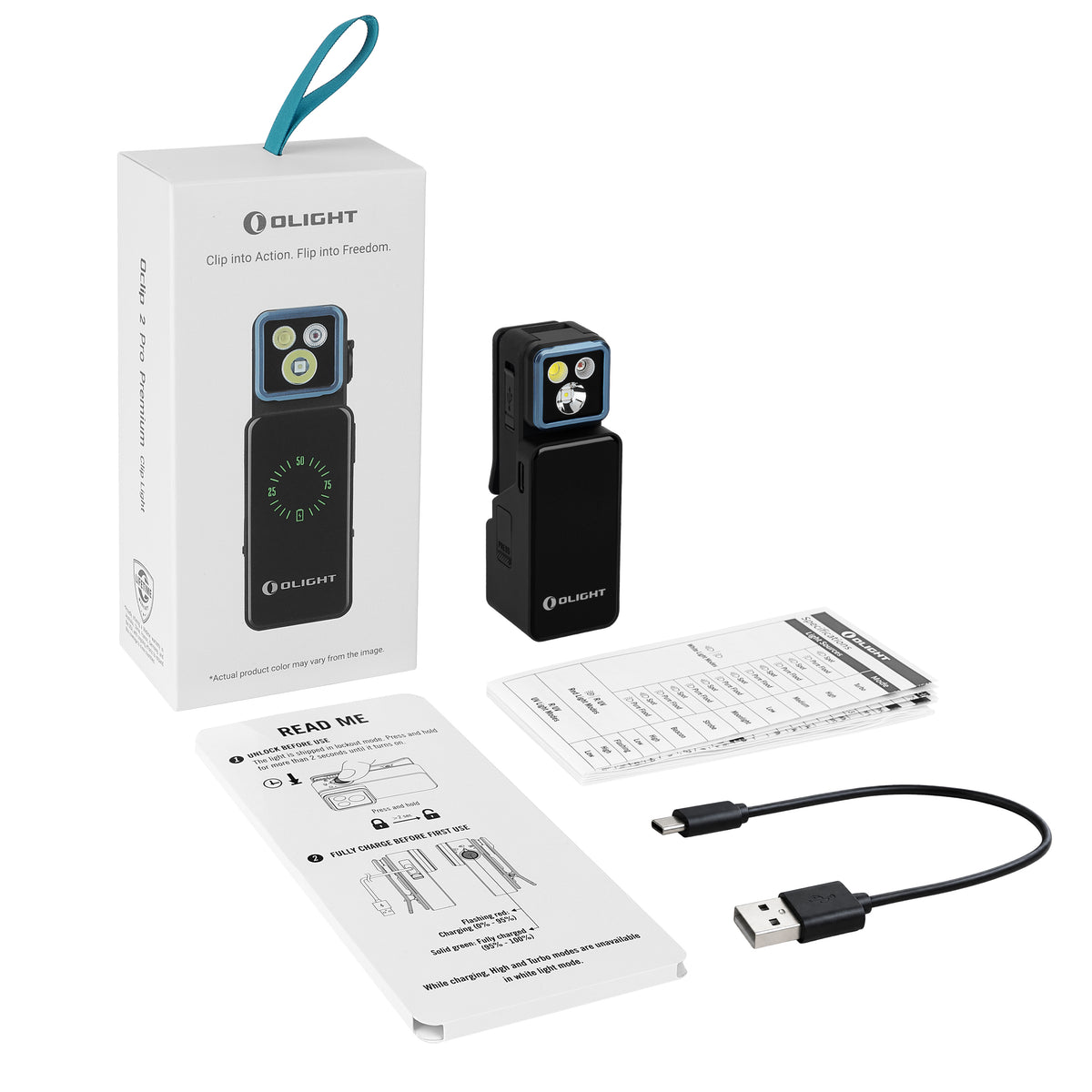 Olight Oclip 2 Pro Premium - Lampe clip rechargeable avec station de charge