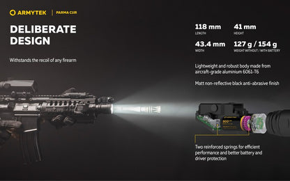 Armytek Parma C1IR - Lampe tactique blanche et infrarouge pour arme ou casque
