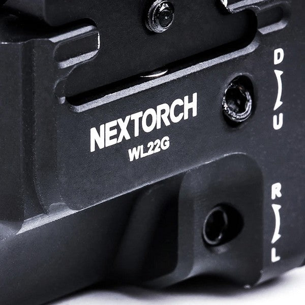 Lampe arme de poing Nextorch WL22G - 650 Lumens + laser vert - Fixation sur rail  NYCTALOPE  