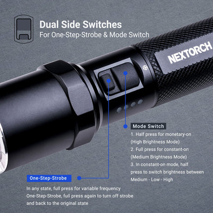 Lampe Torche Nextorch P81B - 3700Lumens rechargeable  NYCTALOPE  