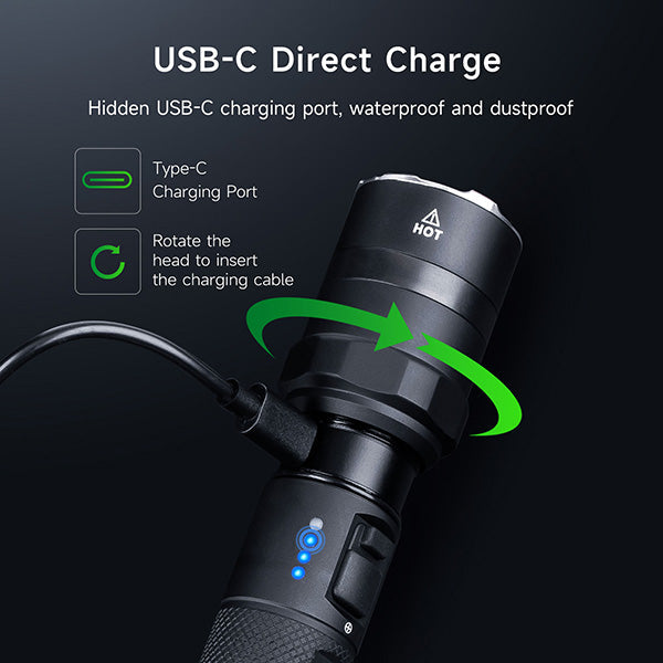 Lampe Torche Nextorch P84B - 3700 Lumens - lampe torche rechargeable USB-C - balise de signalisation  NYCTALOPE  
