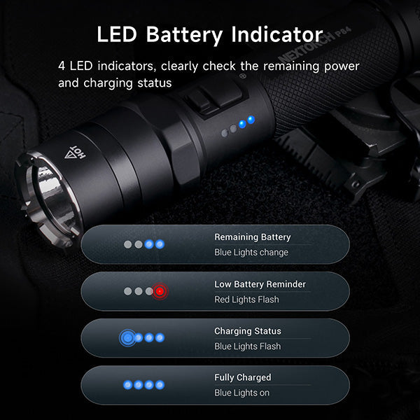 Lampe Torche Nextorch P84B - 3700 Lumens - lampe torche rechargeable USB-C - balise de signalisation  NYCTALOPE  
