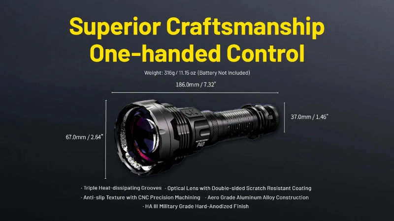 Lampe torche Nitecore P40 tactique laser LEP – 2000 Lumens  NYCTALOPE  