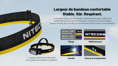 Nitecore HC65 MCT - Lampe frontale rechargeable 2000 lumens à trois températures de couleur