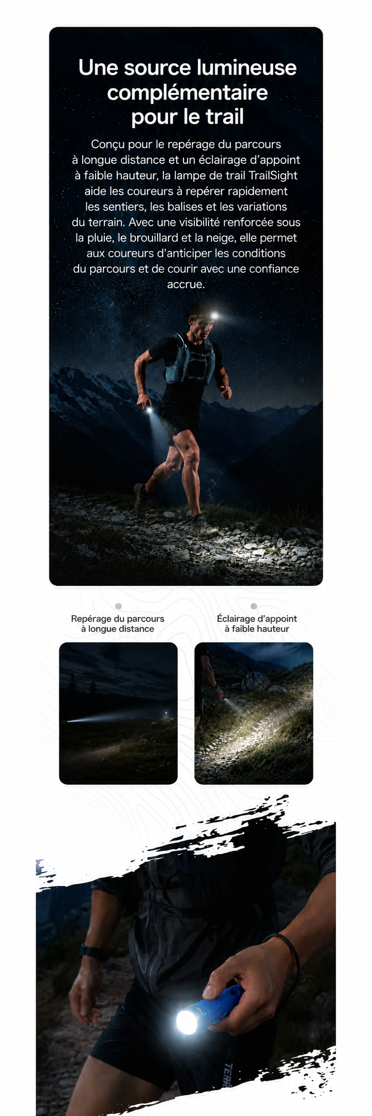 Nitecore TrailSight - Lampe torche de trail running 1200 lumens