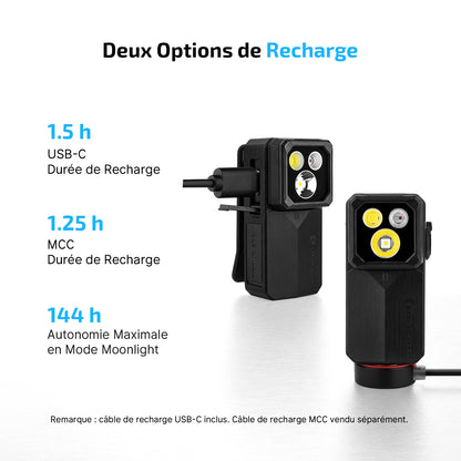 Olight Oclip 2 Ultra - Lampe clip EDC double axe, lumière rouge et UV